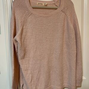 Lands' End Women's Blush Pink Crew Neck Sweater
